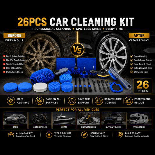 DetailMaster™ 26-Piece Car Detailing Brush Kit