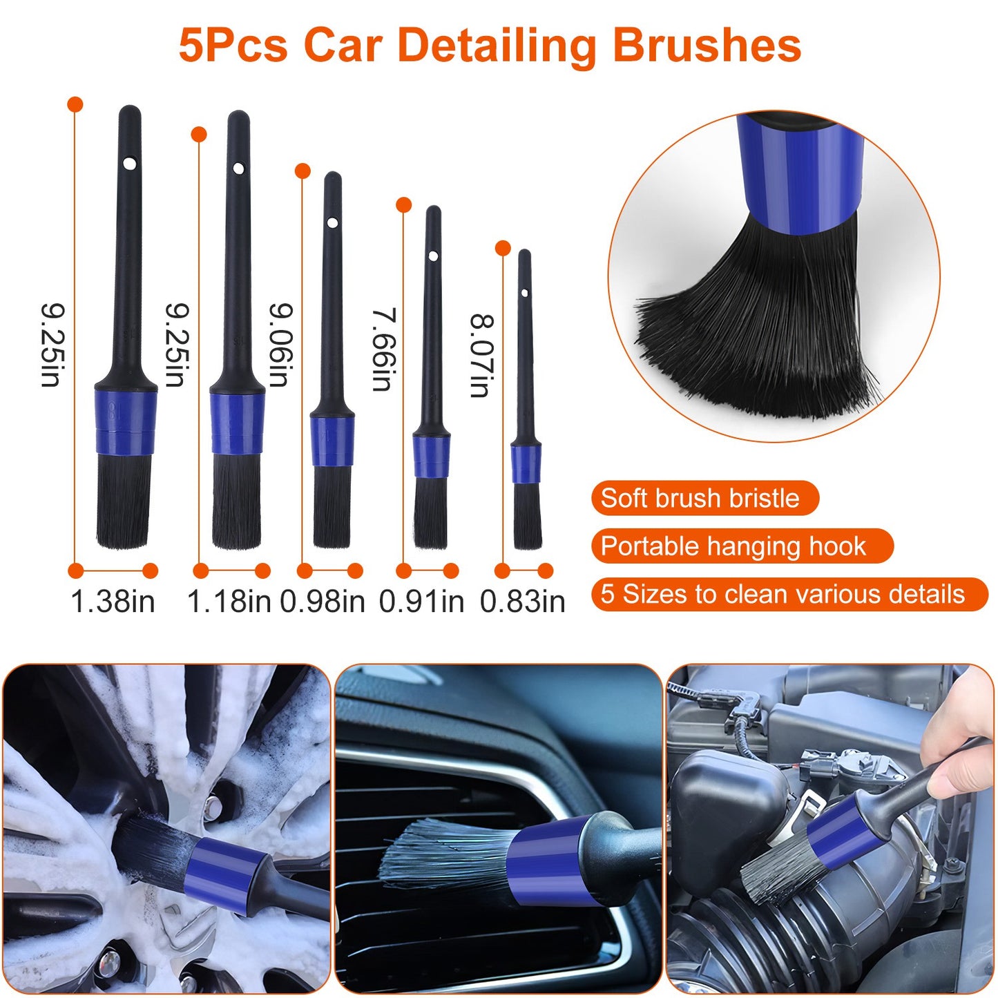 DetailMaster™ 26-Piece Car Detailing Brush Kit
