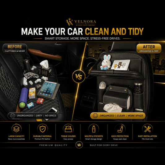 Luxury PU Leather Car Seat Organizer