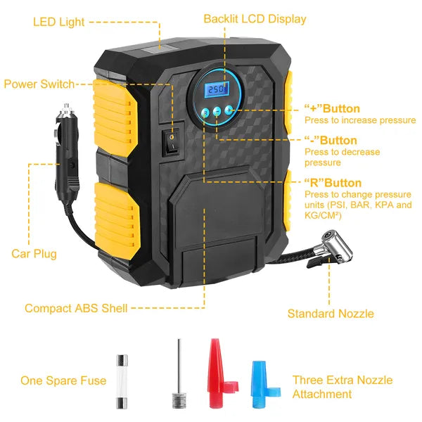 TurboVolt™ Smart Digital Tire Inflator Pro