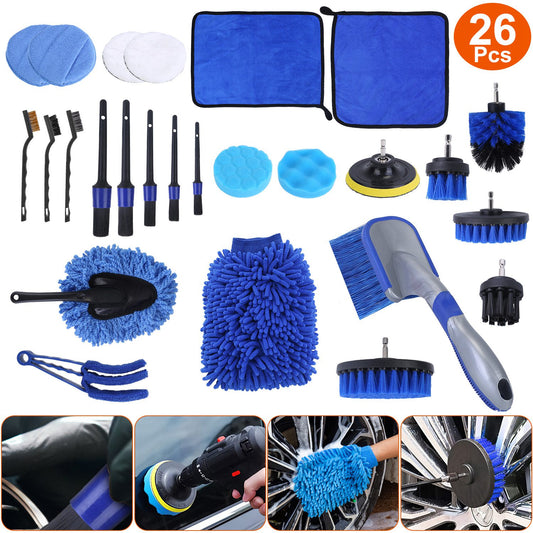 DetailMaster™ 26-Piece Car Detailing Brush Kit